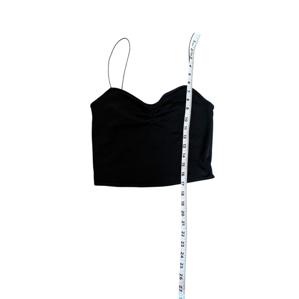 OUT FROM UNDER BY URBAN OUTFITTERS Black Cropped Stretch Elastic Strap Tank Top - Picture 7 of 9
